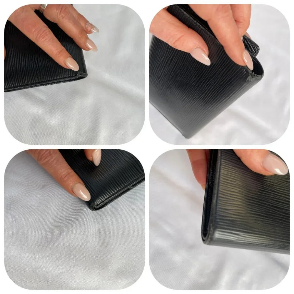 Auc Louis Vuitton Epi Leather black Snappy Vintage wallet/purse SP1028